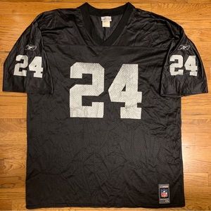 Vtg Oakland Vegas Raiders Men Jersey Charles Woodson #24 Reebok NFL Football 2XL
